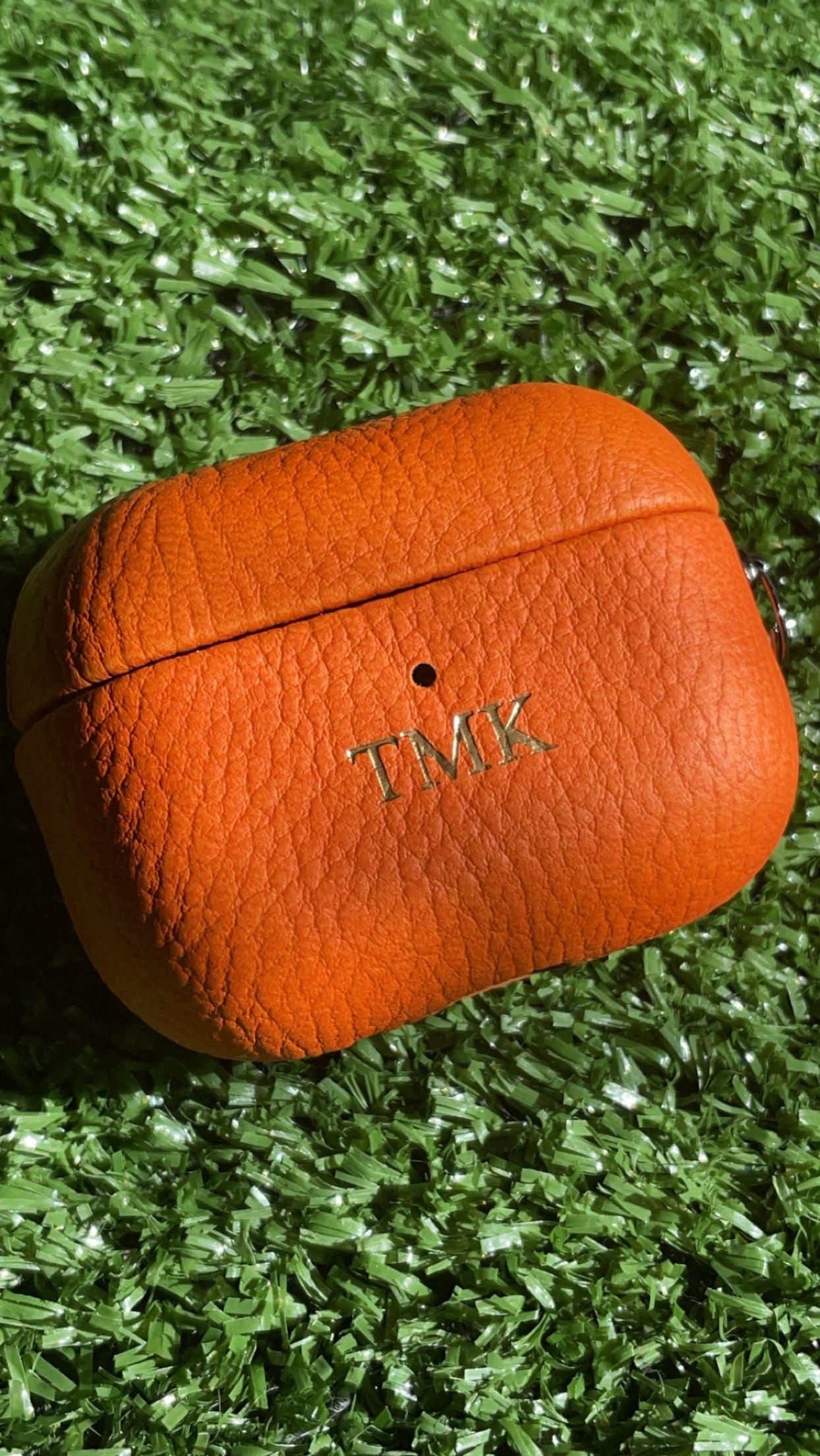 Custom Monogram Name Genuine Leather AirPod Case