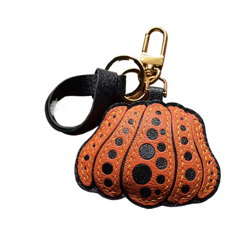 Pumpkin Genuine Leather Bag Charm